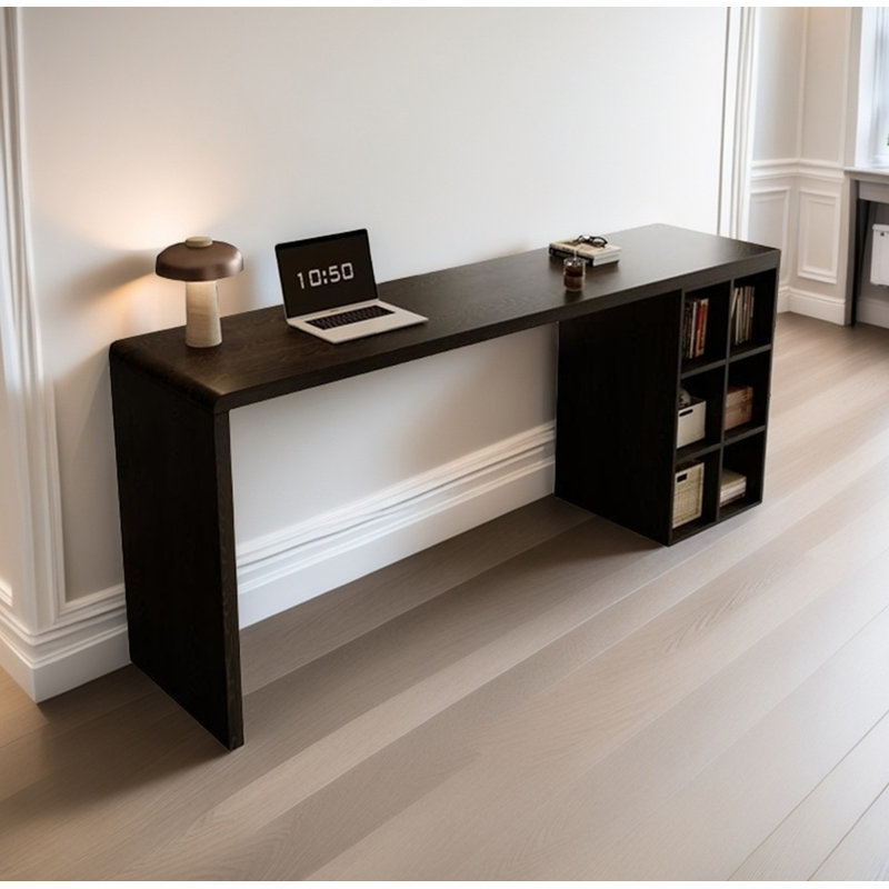 Table de bar moderne et minimaliste en bois de pin avec rangement, H 41,34 po x L 62,99 po x l 19,69 po