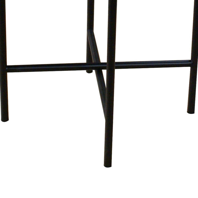 Table de bout en céramique avec structure en métal, Noir