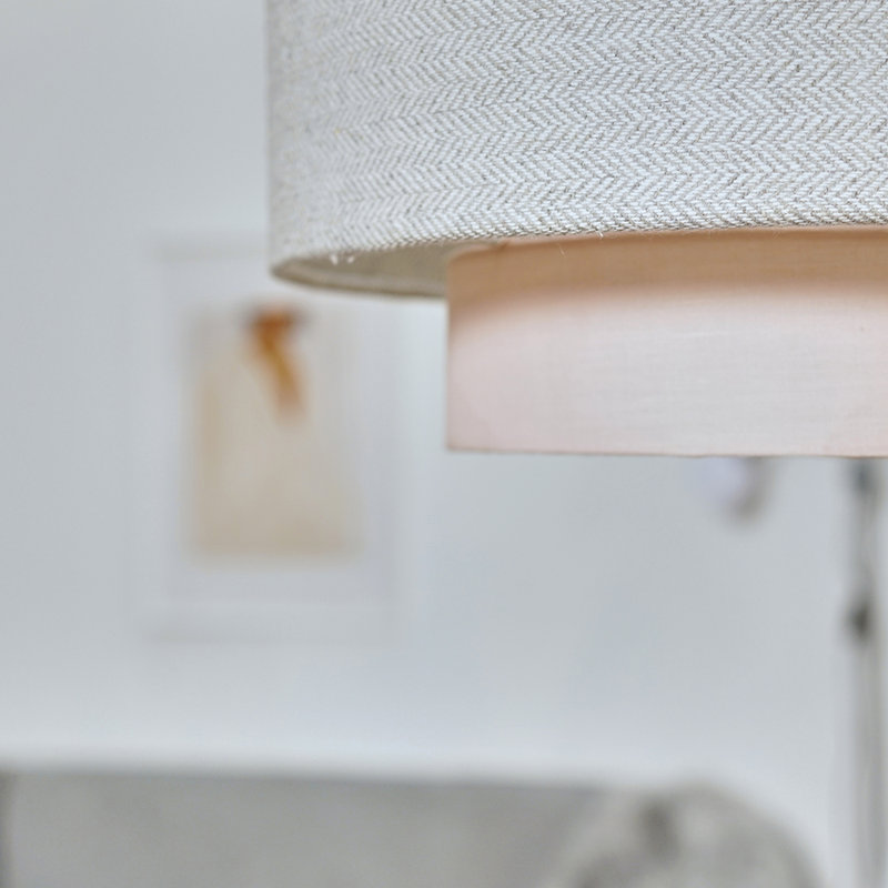 Kofel 2-Light Unique Tiered Lamp Shade, Pink/Grey, Pink