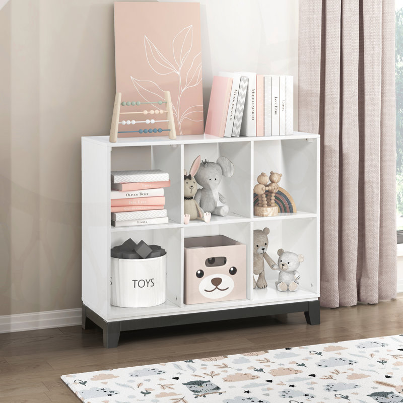 Bookcase, White, (6 Shelves) 34"H x 40"W x 15"D,