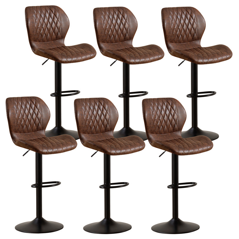 Tabouret de bar pivotant à hauteur réglable, 6, Brun