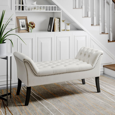 123cm Wide Rectangle No Pattern Footstool Ottoman