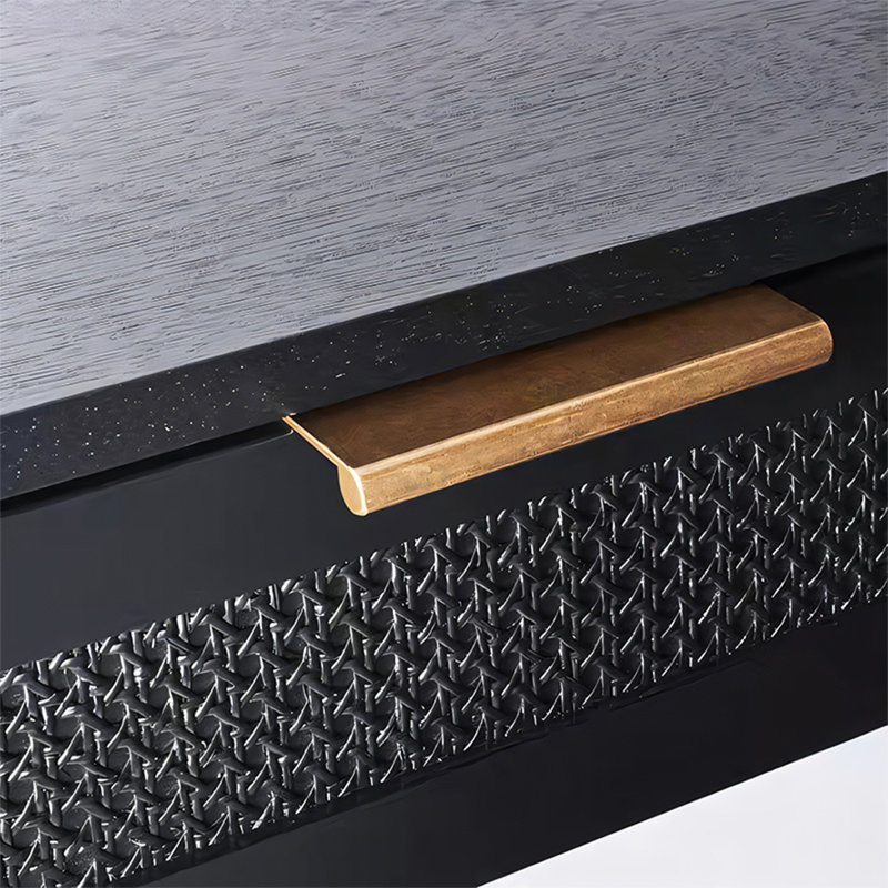 Console rectangulaire noire en bois manufacturé, H 31,5 po x l 62,99 po x P 13,78 po, Noir