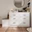 Commode 12 tiroirs double face de 61,9 po de largeur avec banc de rangement, rangement pour îlot de chambre et rangement pour chambre à coucher-1816828126