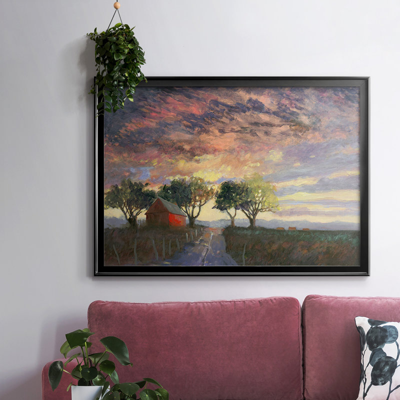 Feu dans le ciel, reproduction sur toile, Noir, H 18 po x l 26 po x P 1,5 po