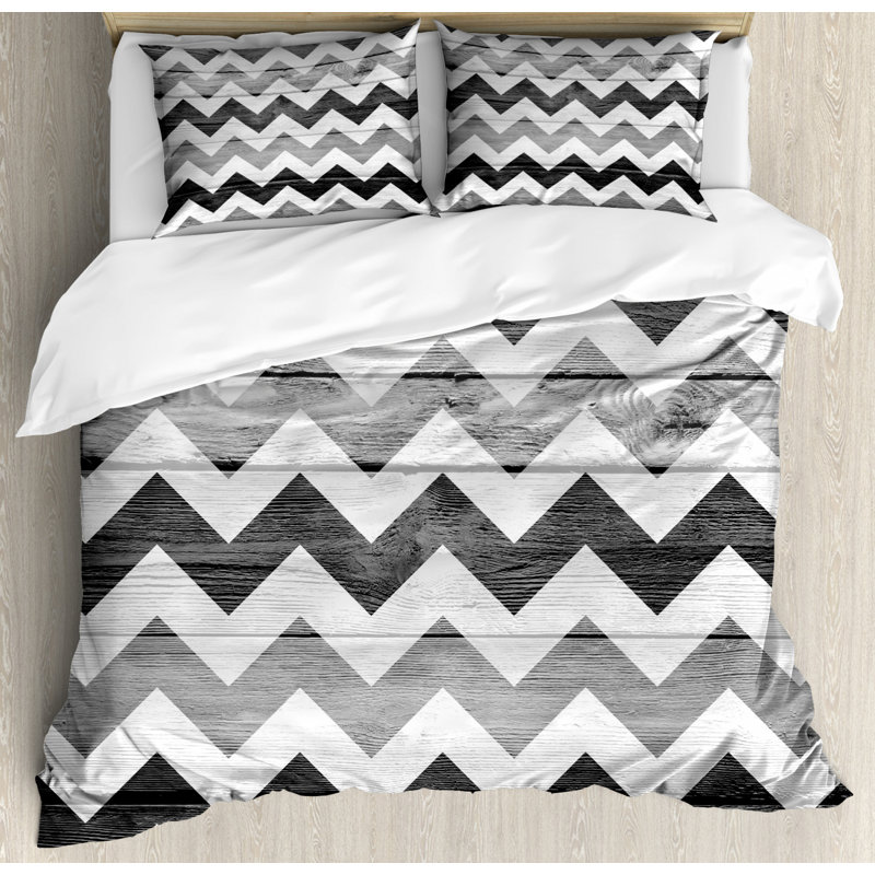 Rustic Polyester Chevron / Zig Zag Duvet Cover