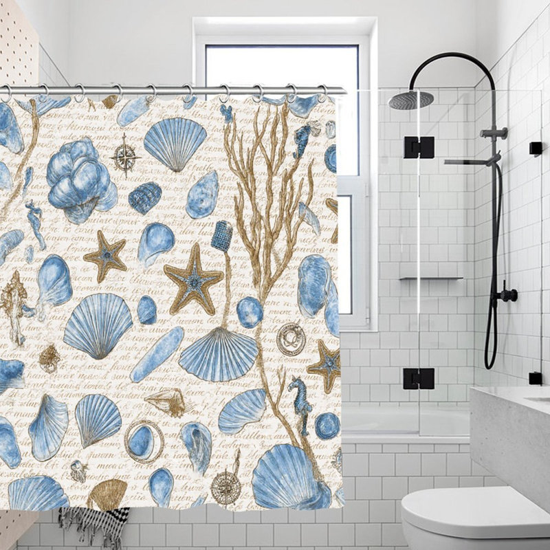 Rideaux de douche Coastal Shell & Sea Life, 71 x 71