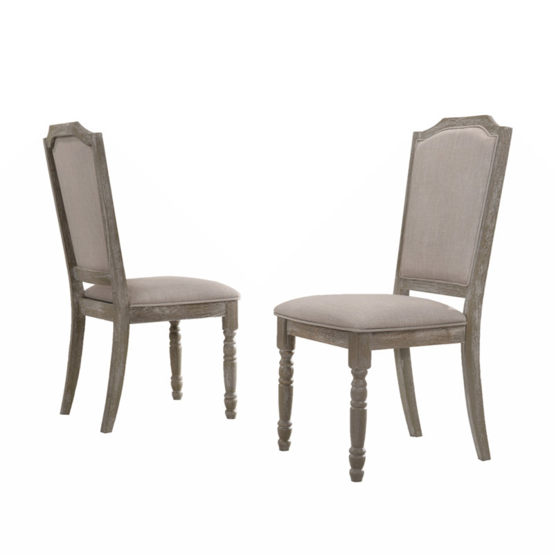 Ensemble de chaises de salle à manger rembourrées en bois massif Cailyn, Beige