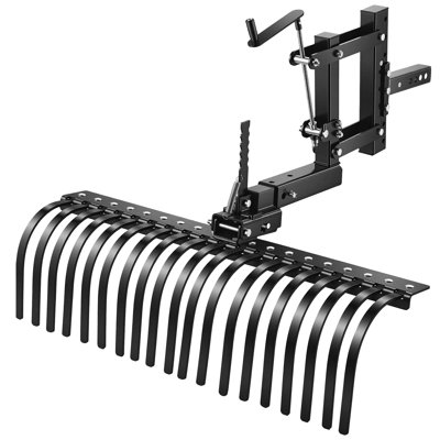 42 in Tow Behind Landscape Rake, 3-Point Lawn Rock Rake with Blade & Lift Lever, Fit Category 1 ATVs UTVs Lawn Tractors, Heavy Duty Dethatcher Rake for Debris Leaves Thatch