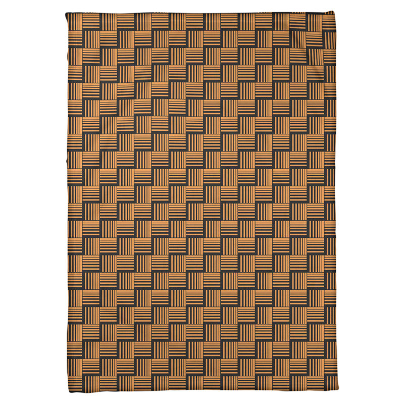 Couverture polaire à rayures classic basketweave, l 60 po x L 80 po, Orange foncé