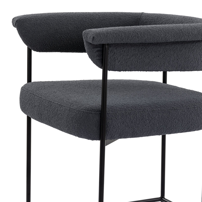 Carrie Upholstered Stool, Counter Stool (26.5" Seat Height), Light Camel Polyester, Solid