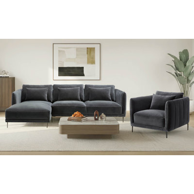 Rae 3-Piece Velvet Living Room Set