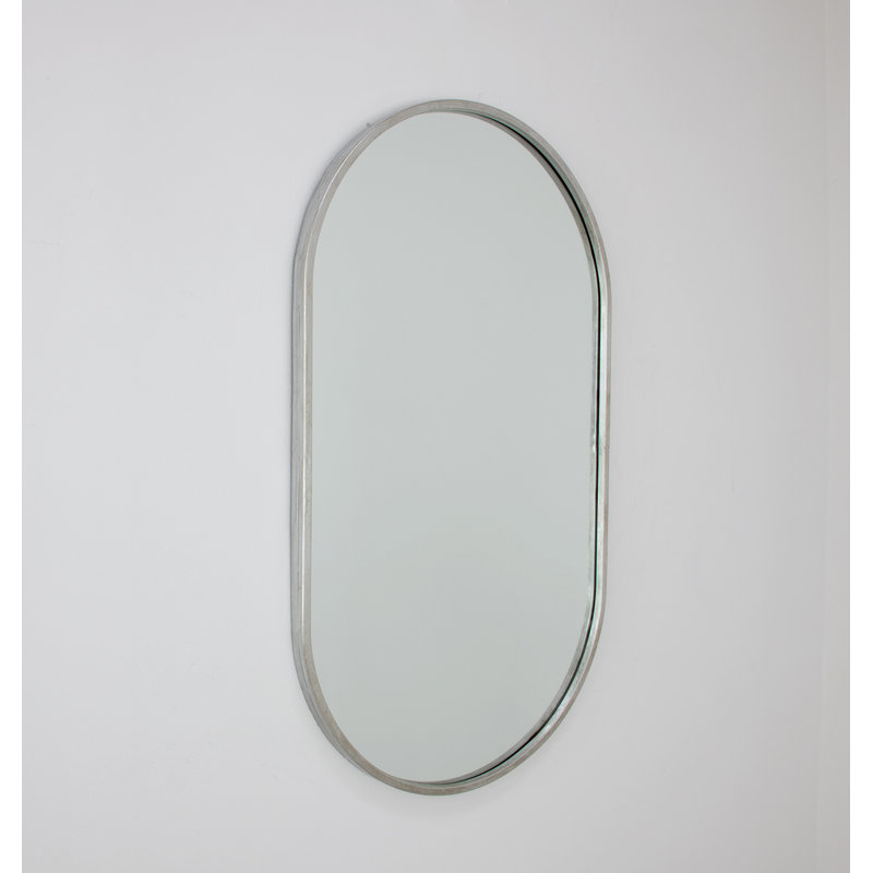 Tuma Oval Metal Mirror, Silver
