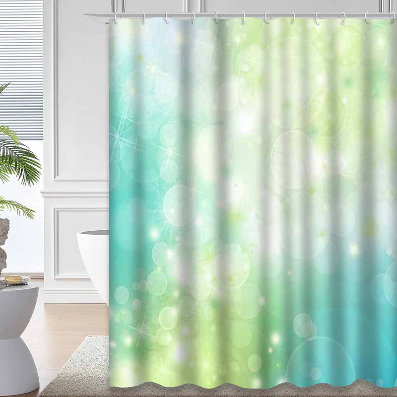 Rideau de douche Spring Abstract Green Sparkle, L 72 po x l 72 po