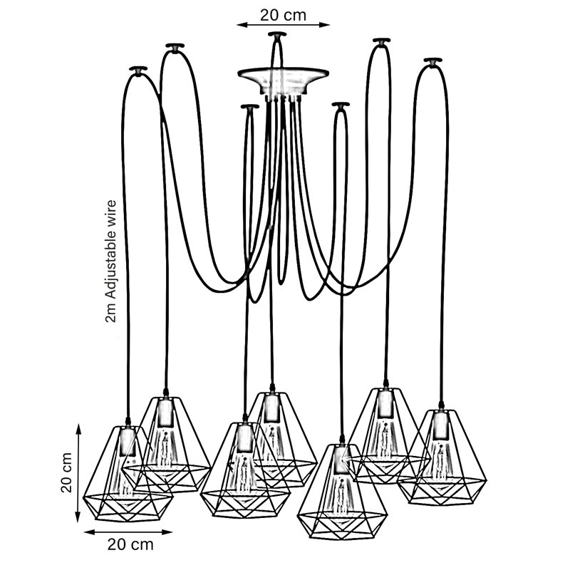 Pondview 7 - Light Black Cluster Pendant