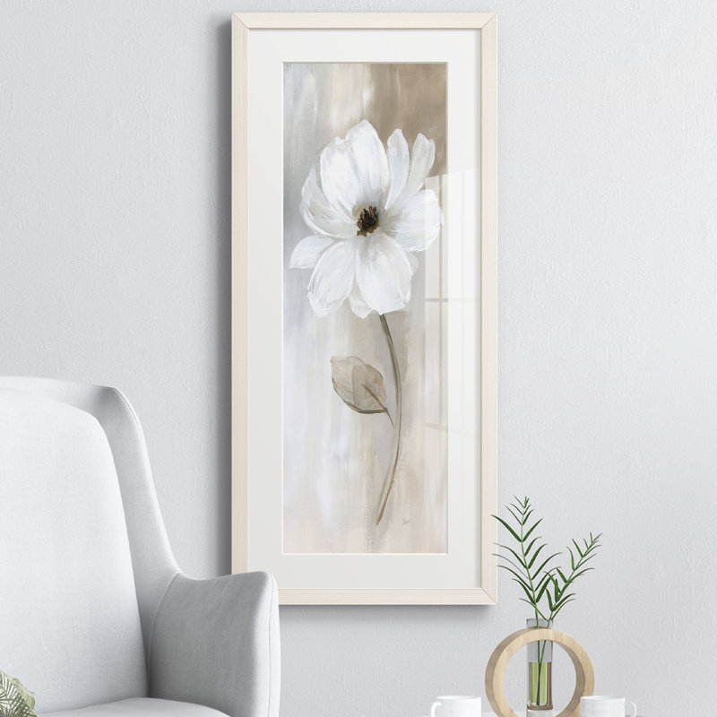 Peinture sur papier encadrée, Blanc