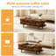 Modern Lift-Top Wooden Coffee Table, Unique Textured Center Table with Hidden Storage, Multi-Purpose Table for Living Room, Bedroom, Small Space & Home Office