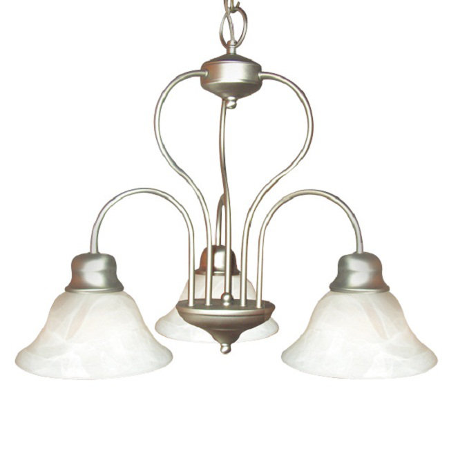 Lustre classique / traditionnel à 3 lumières Ferrao, Nickel satiné