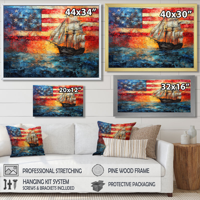 Boston Tea Party Boart Sailing III - bateau à voile, art mural, H 30 po x l 40 po, Reproduction encadrée d'une seule photo