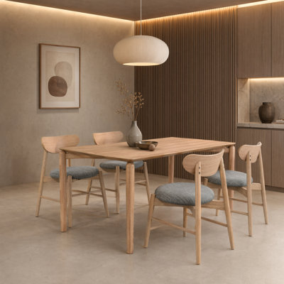 Solid Wood Upholstered Dining Set