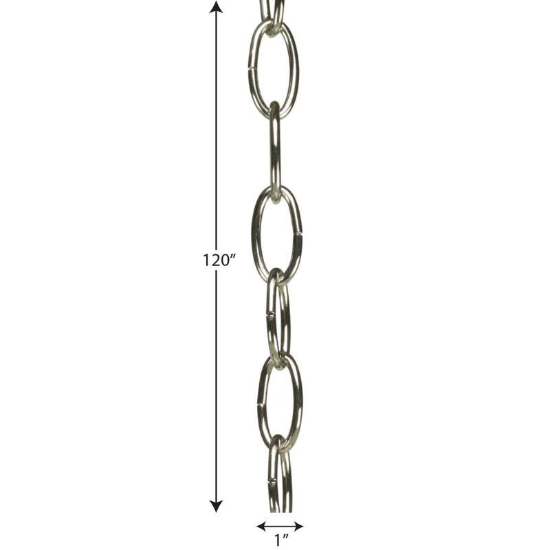 Ceiling Light Accessory Chain, Polished Nickel
