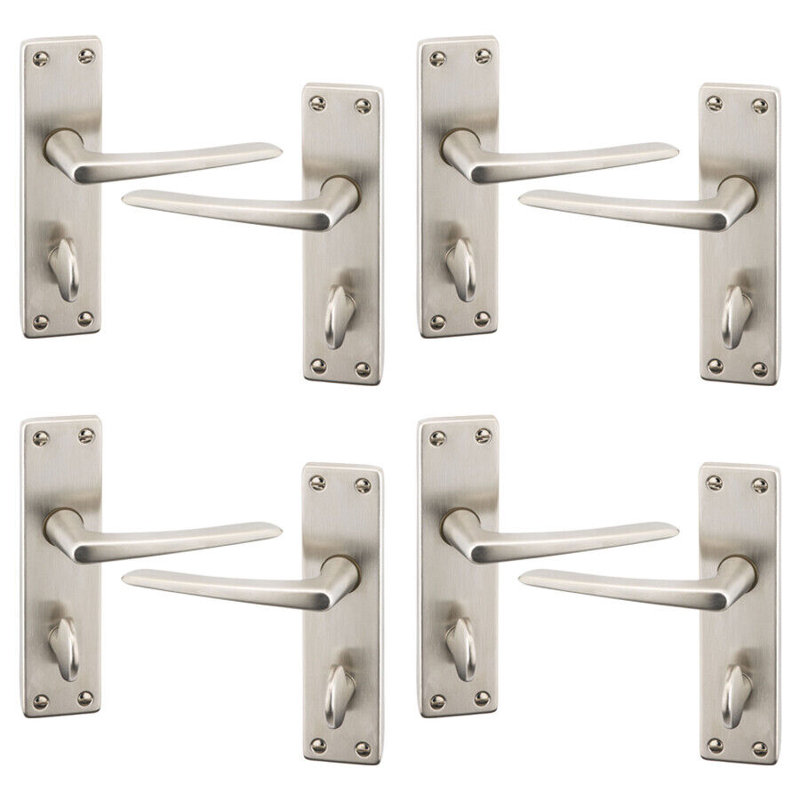 Door Handle, Satin Nickel Bathroom