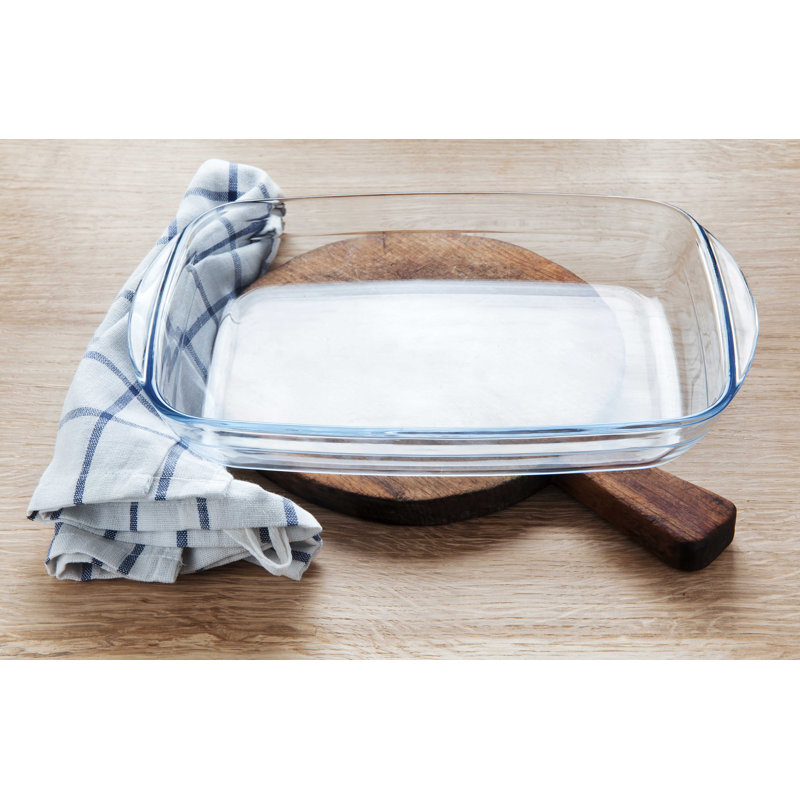 Lexi Home Golden Prime 2,7 pintes Plat de cuisson rectangulaire en verre