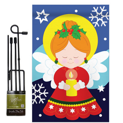 Double Sided 18.5'' H x 13'' W Polyester Christmas Flag Set