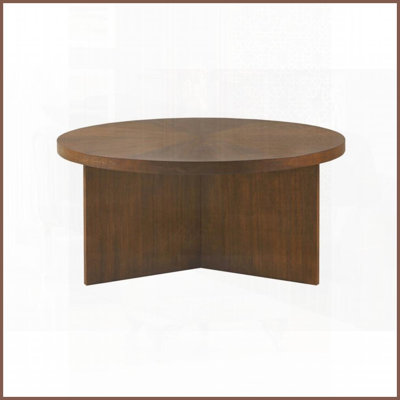 1 PCS Round Coffee table Brown