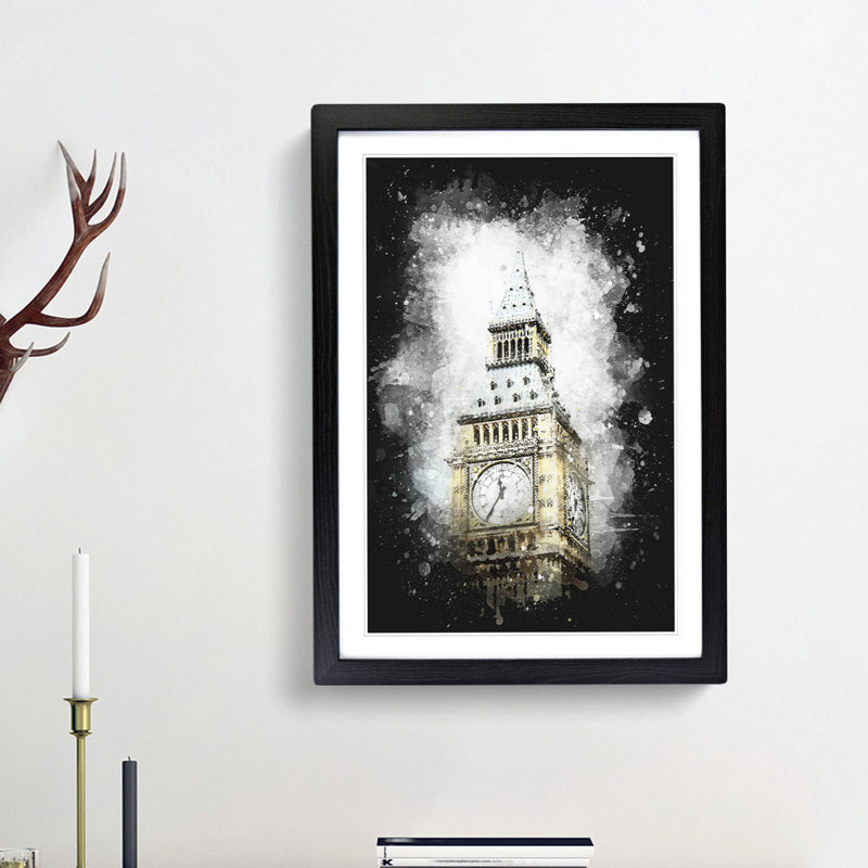 Big Ben - Picture Frame Graphic Art Print, 87cm H x 62cm W x 2cm D, Black Framed