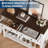 47 Inch Farmhouse Buffet Sideboard Cabinet with 4 Barn Doors and Open Shelf, Wood Storage Console Table-1557938379