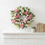 Couronne de pivoines blanches et roses 18 pouces pour porte d'entrée