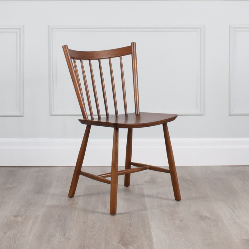 Besije Slat Back Wooden Side Chair, Walnut