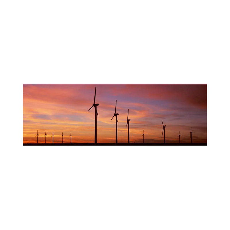 Wind Turbine In The Barren Landscape, Brazos, Texas, USA by Panoramic Images - Wrapped Canvas Panoramic Print
