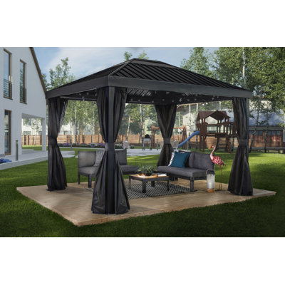 Sojag Black Polyester Curtains for Gazebo