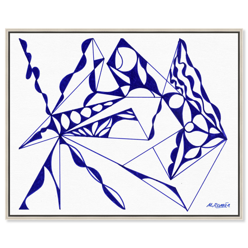 Manuel Roman - Blue Quartz Print by Oliver Gal, 17"H x 21"W, Silver Floater Frame