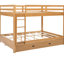 Lit superposé en bois de taille grand avec lit gigogne escamotable, matériau en pin, maximise l'espace de la chambre à coucher, fabrication de lattes solides, peu encombrant pour des garde-corps limités-1905658316