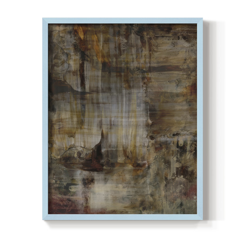 «Molten Patina I», reproduction encadrée - bois massif, H 21 po x l 17 po, Bleu