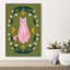 Mystic Pink Cat Abstract Cat Daisy Flower Nature Wall Art Print 1 Piece Wrapped Canvas Wall Art-381399693
