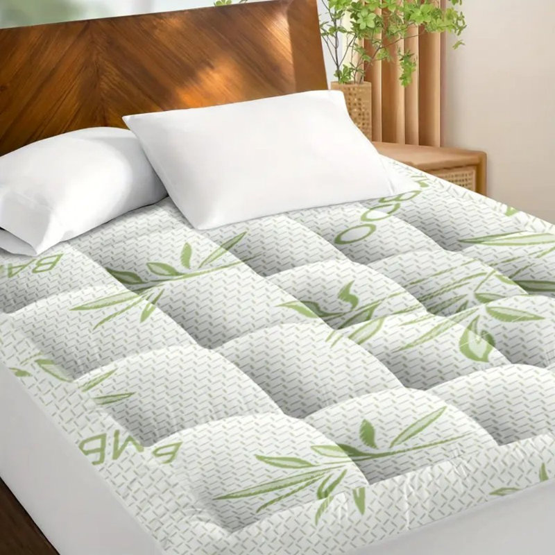 Mattress Topper,Extra Thick Mattress Pad Cover For Back Pain,With Pillowcase&Eye-Mask,Cooling Mattress Protector With 8-21 Inch Deep Pocket