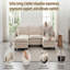 Repose-pieds rectangulaire pour salon en chenille beige-130176512