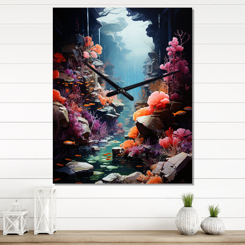Aquariums Marine Wonders II - Aquariums très grandes horloges murales, H 32 po x l 16 po x P 1 po