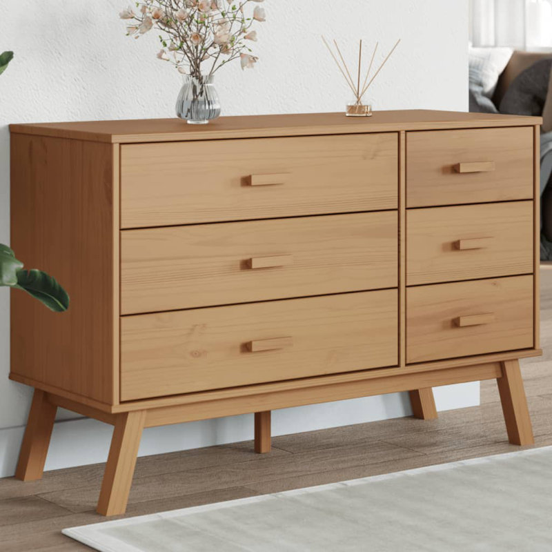 Acton 111cm W 6 - Drawer Chest of Drawers, Brown