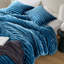 Ensemble d'édredon 3 pièces pour lit double / grand à motif de peluches nervurées Bleu Avril-101983310-101983307