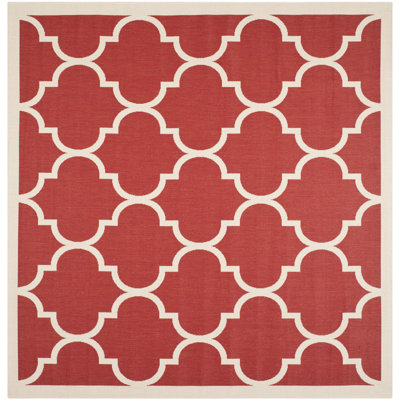 Arneshia Geometric Red/Beige Indoor/Outdoor Area Rug