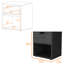 Table de chevet grise pour la chambre à coucher - Vaste espace et table de chevet de rangement durable, conception élégante-1462360631