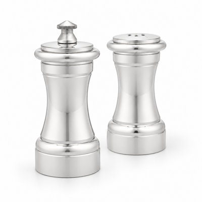 Silver Turned Salt and Pepper Set