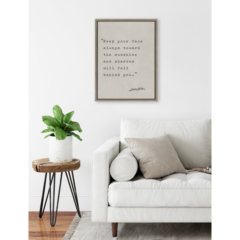 «Keep Your Face Walt Whitman» par Saint and Sailor Studios, reproduction d'art sur toile encadrée, Gris