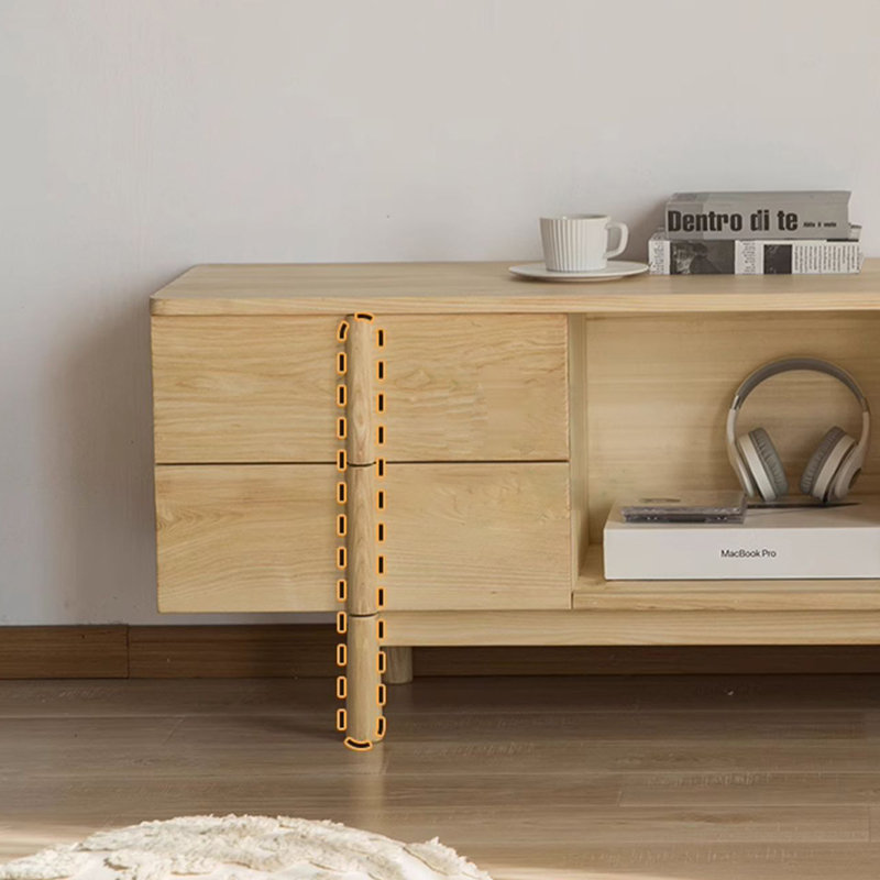 Meuble télé nord-américain en bois massif, H 20,47 po x L 70,86 po x l 15,74 po