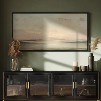 «Soft Blush Horizon Landscape» pour chambre à coucher ou salon, impression murale